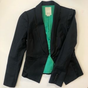 Mixed Fabric Black Blazer